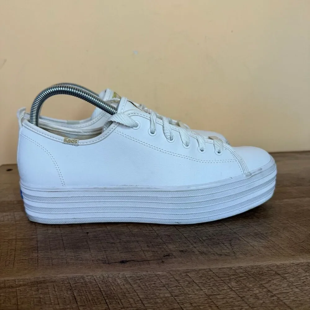 KEDS Triple Up Leather Sneaker Womens White Leather shoes size 11_3